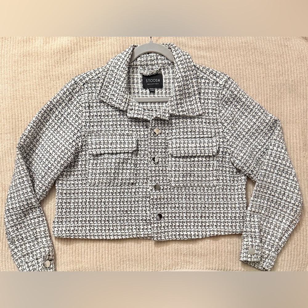 Stoosh Women's Monochrome Tweed Blazer